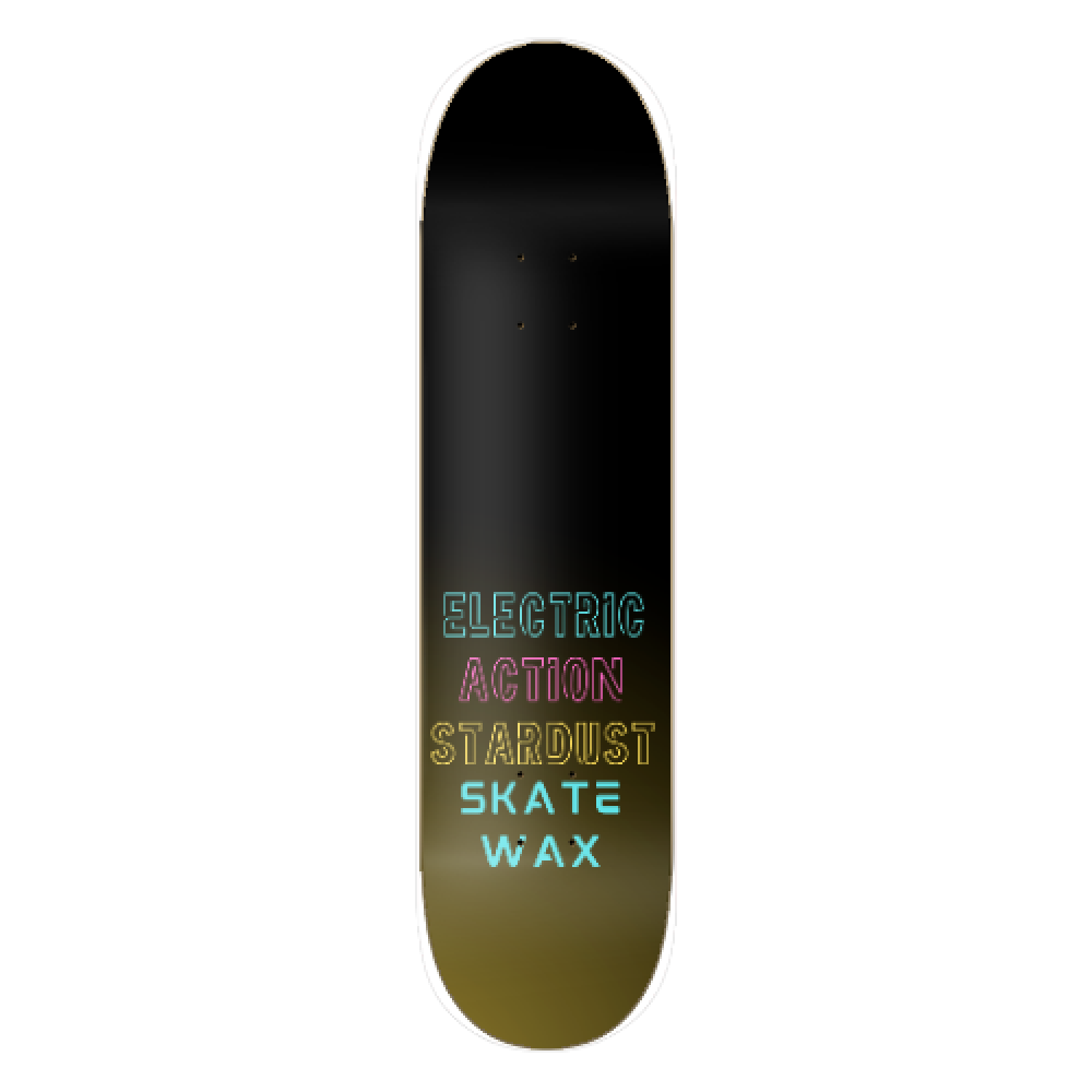 Electric Action Stardust skate wax logo deck